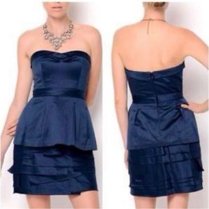 Blue Sweetheart Neckline Mini Dress